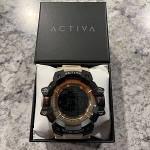 Activa x Invicta Digital Sport Watch Tan Strap Backlight NWT ACW8020-002